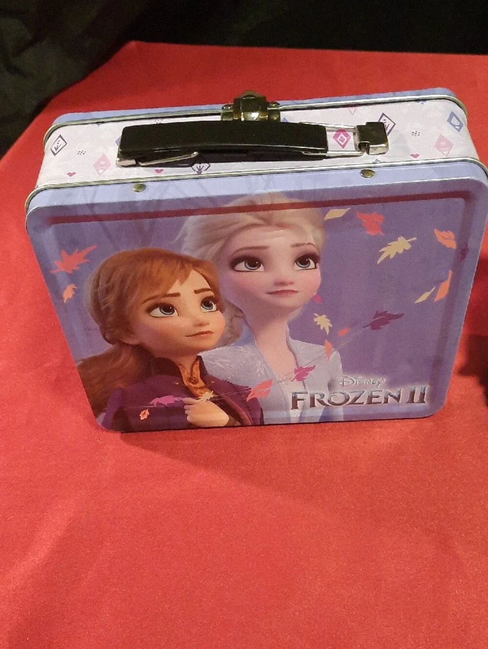 Disney Frozen II Metal Lunchbox & Olaf and Elsa Plush Slippers Girls 5/6